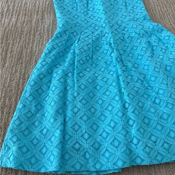 Lilly Pulitzer Blue Strapless Fit and Flare Dress - Picture 2 of 6